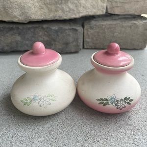 Small vintage vanity jars